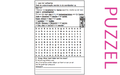 Puzzel – Numeri 2 – tentenkamp Israel, stammen, ontmoetingstent, tabernakel 1