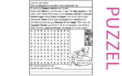 Puzzel – Rechters 4, 5 – Richteren, Barak, Debora, Sisera, Jaël, koning Jabin