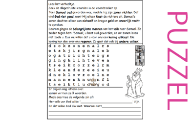 Puzzel – 1 Samuel 8, 9, 10 – Samuel, zonen, net als andere volken koning 1