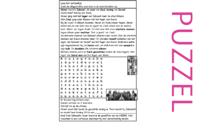 Puzzel – 2 Samuel 2 – Abner, Joab, Isboset, oorlog 1