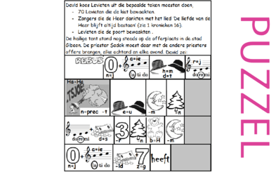 Puzzel – 1 Kronieken 16 – Levieten, priesters, Gods regels 9