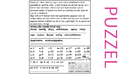 Puzzel – 1 Kronieken 29 – bouw tempel, God is machtig 10