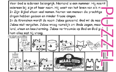 Puzzel – 1 Kronieken 4 – geslachtsregister, Jabes, God vergeet hem niet 8