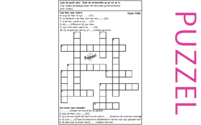 Puzzel – Psalm 103 – 103: 12- 22, zonden weg, Vader, Koning, mens sterfelijk, gehoorzaam, prijs