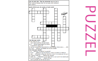 Puzzel – Psalm 119 – c. Wet, zonde, Gods macht