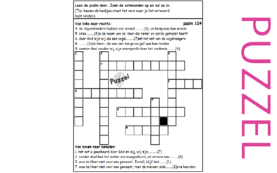 Puzzel – Psalm 124 – Pelgrimspsalm, zegen: HEER is Schepper, Hij helpt, ook ons