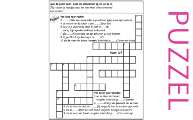 Puzzel – Psalm 127 – Pelgrimspsalm, bescherming, levensonderhoud: kinderen