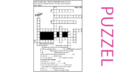 Puzzel – Psalm 138 – Allen God loven: liefde, trouw beloftes, gebedsverhoring, Redder, nederige