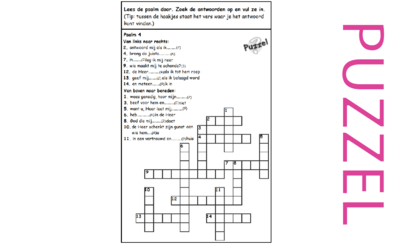 Puzzel – Psalm 4 – Vrede en geluk door God