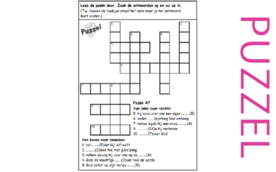 Puzzel – Psalm 47 – God is machtig, Hij regeert