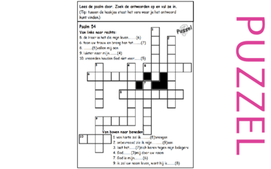 Puzzel – Psalm 54, 1 Samuël 26 – Zif, David, Saul, vertrouwen op God, straf