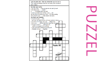 Puzzel – Psalm 95, Exodus 17 – HEER, Redder, Koning, Schepper, Herder, kies voor Hem, woestijn