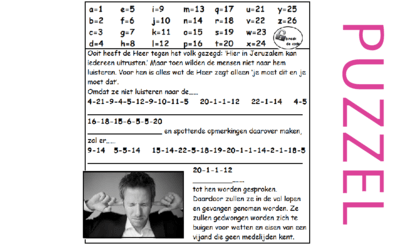 Puzzel – Jesaja 28 – ongehoorzaamheid Juda, gevangen