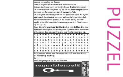 Puzzel – Jesaja 22 – profetie over Eljakim