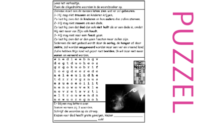 Puzzel – Jeremia 16 – God houdt niet meer van Zijn volk