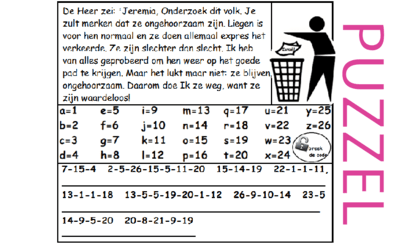 Puzzel – Jeremia 6 – Gods geduld is op