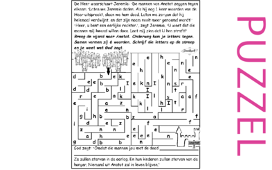 Puzzel – Jeremia 11 – Jeremia bedreigd, straf volgt